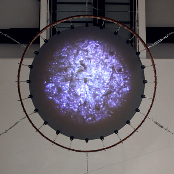 ‘irregular atmospheric motion’ installed at 'Povera' an exhibition by the joint recipients of the London Group Open 2017 President's Prize, The Cello Factory, London, UK.